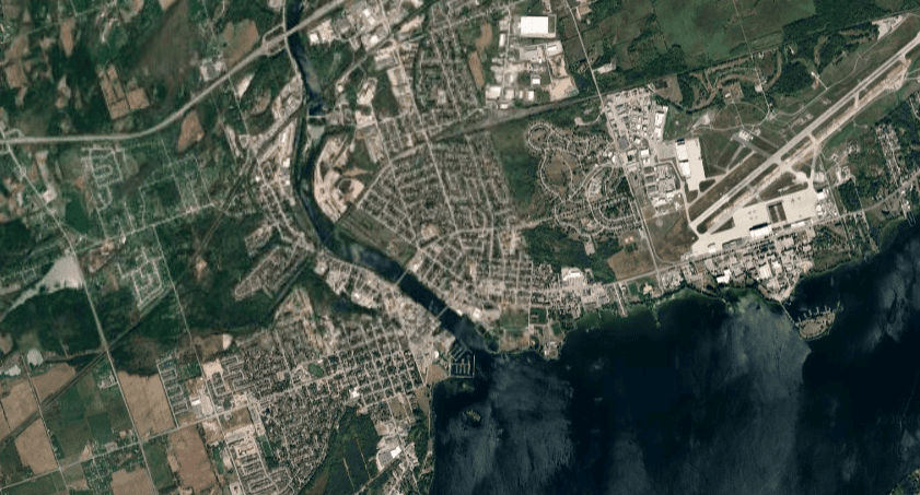 Aerial view of Trenton, Ontario